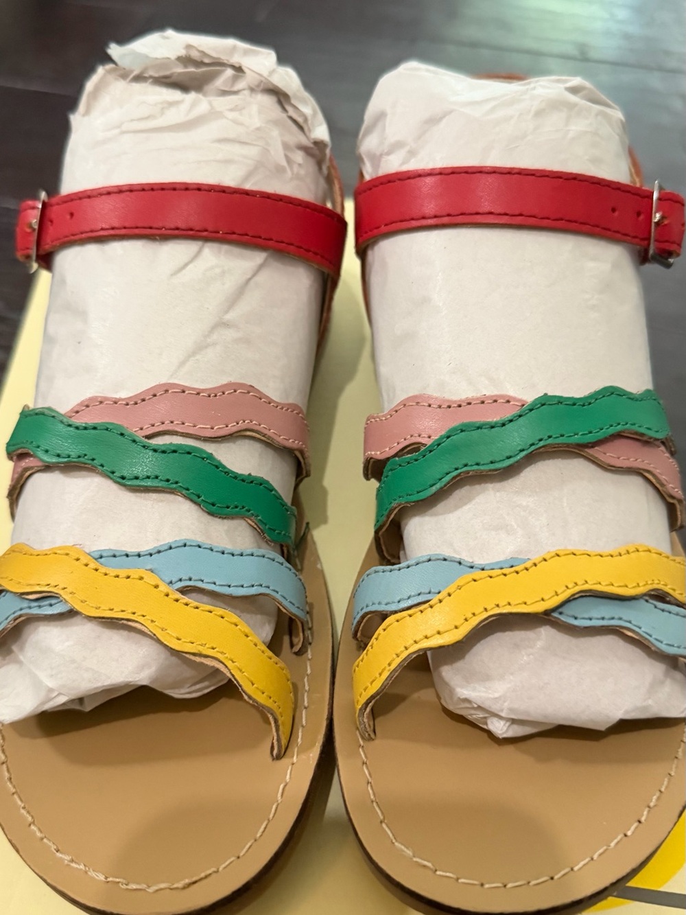 Mini Boden Multicolor Wavy Strap Girl  Sandals